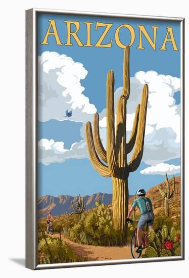 Arizona - Bicycling Scene-Lantern Press-Framed Art Print