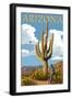 Arizona - Bicycling Scene-Lantern Press-Framed Art Print