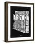 Arizona Black and White Map-NaxArt-Framed Art Print