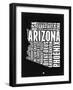 Arizona Black and White Map-NaxArt-Framed Art Print