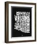 Arizona Black and White Map-NaxArt-Framed Art Print