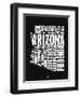 Arizona Black and White Map-NaxArt-Framed Art Print