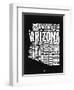 Arizona Black and White Map-NaxArt-Framed Art Print