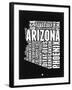 Arizona Black and White Map-NaxArt-Framed Art Print