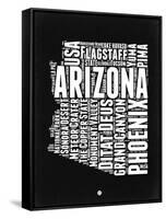 Arizona Black and White Map-NaxArt-Framed Stretched Canvas