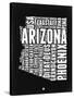 Arizona Black and White Map-NaxArt-Stretched Canvas