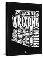 Arizona Black and White Map-NaxArt-Stretched Canvas