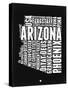 Arizona Black and White Map-NaxArt-Stretched Canvas