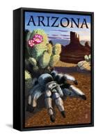 Arizona - Blond Tarantula-Lantern Press-Framed Stretched Canvas