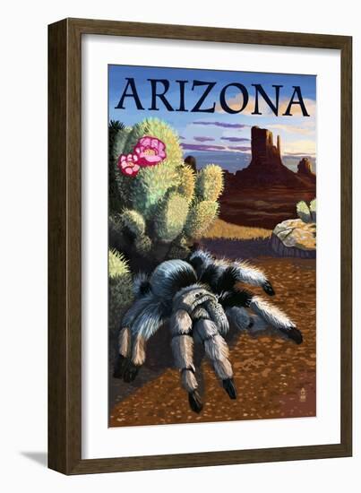 Arizona - Blond Tarantula-Lantern Press-Framed Art Print