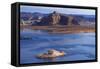 Arizona, Boats on Lake Powell at Wahweap, Far Shoreline Is in Utah-David Wall-Framed Stretched Canvas
