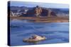 Arizona, Boats on Lake Powell at Wahweap, Far Shoreline Is in Utah-David Wall-Stretched Canvas