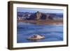 Arizona, Boats on Lake Powell at Wahweap, Far Shoreline Is in Utah-David Wall-Framed Photographic Print