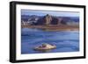 Arizona, Boats on Lake Powell at Wahweap, Far Shoreline Is in Utah-David Wall-Framed Photographic Print