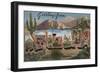 Arizona - Cactus - Large Letter Scenes-Lantern Press-Framed Art Print