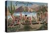 Arizona - Cactus - Large Letter Scenes-Lantern Press-Stretched Canvas