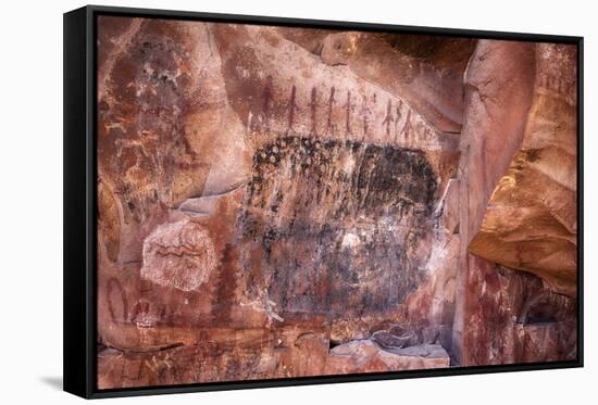 Arizona, Coconino National Forest, Palatki Heritage Site, Pictographs at Roasting Pit site-Jamie & Judy Wild-Framed Stretched Canvas