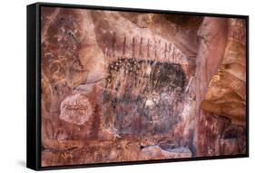 Arizona, Coconino National Forest, Palatki Heritage Site, Pictographs at Roasting Pit site-Jamie & Judy Wild-Framed Stretched Canvas