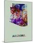 Arizona Color Splatter Map-NaxArt-Mounted Art Print