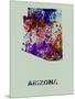 Arizona Color Splatter Map-NaxArt-Mounted Art Print