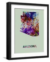 Arizona Color Splatter Map-NaxArt-Framed Art Print