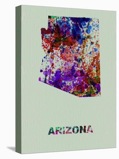 Arizona Color Splatter Map-NaxArt-Stretched Canvas