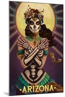 Arizona - Day of the Dead Crossbones-Lantern Press-Mounted Art Print