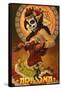 Arizona - Day of the Dead Marionettes-Lantern Press-Framed Stretched Canvas