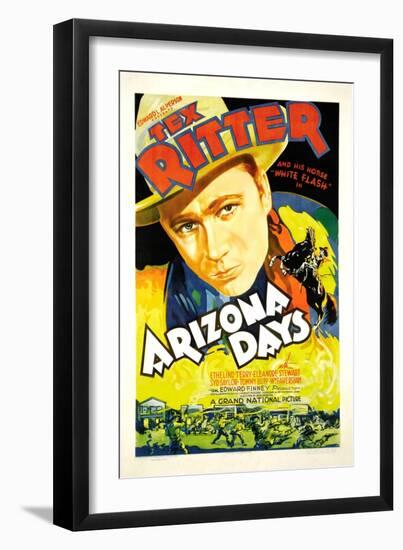 Arizona Days, Tex Ritter, 1937-null-Framed Art Print