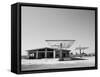 Arizona Deserted Gas Station Architecture Landscape, Two Guns Ghost Town in Black and White 3-Kevin Lange-Framed Stretched Canvas