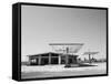 Arizona Deserted Gas Station Architecture Landscape, Two Guns Ghost Town in Black and White 3-Kevin Lange-Framed Stretched Canvas