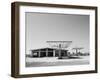 Arizona Deserted Gas Station Architecture Landscape, Two Guns Ghost Town in Black and White 3-Kevin Lange-Framed Photographic Print