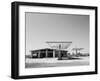 Arizona Deserted Gas Station Architecture Landscape, Two Guns Ghost Town in Black and White 3-Kevin Lange-Framed Photographic Print