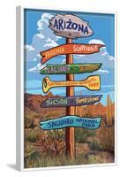 Arizona - Destination Signpost-Lantern Press-Framed Art Print