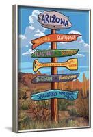 Arizona - Destination Signpost-Lantern Press-Framed Art Print