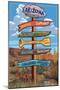 Arizona - Destination Signpost-Lantern Press-Mounted Art Print