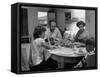Arizona Family Seated at their Dining Room Table, Enjoying their Dinner-Nina Leen-Framed Stretched Canvas