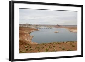 Arizona, Glen Canyon Nra with the Lake Powell Resort and Marina-Kevin Oke-Framed Photographic Print