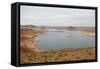 Arizona, Glen Canyon Nra with the Lake Powell Resort and Marina-Kevin Oke-Framed Stretched Canvas