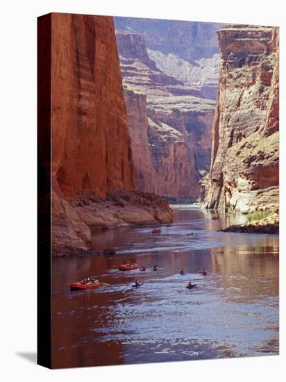 Arizona, Grand Canyon, Kayaks and Rafts on the Colorado River Pass Through the Inner Canyon, USA-John Warburton-lee-Stretched Canvas