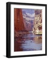 Arizona, Grand Canyon, Kayaks and Rafts on the Colorado River Pass Through the Inner Canyon, USA-John Warburton-lee-Framed Photographic Print