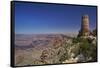 Arizona, Grand Canyon National Park, East Rim Drive, Grand Canyon and Watchtower-David Wall-Framed Stretched Canvas