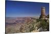 Arizona, Grand Canyon National Park, East Rim Drive, Grand Canyon and Watchtower-David Wall-Stretched Canvas