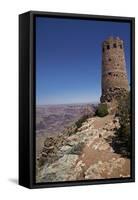 Arizona, Grand Canyon National Park, East Rim Drive, Grand Canyon and Watchtower-David Wall-Framed Stretched Canvas