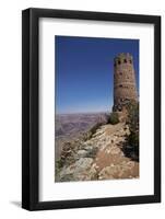 Arizona, Grand Canyon National Park, East Rim Drive, Grand Canyon and Watchtower-David Wall-Framed Photographic Print