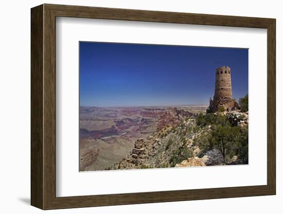 Arizona, Grand Canyon National Park, East Rim Drive, Grand Canyon and Watchtower-David Wall-Framed Photographic Print