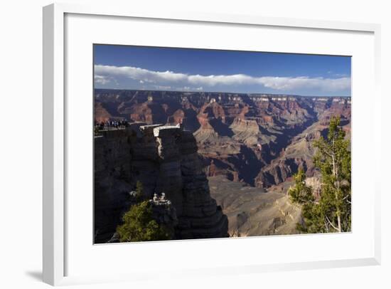 Arizona, Grand Canyon National Park, Grand Canyon and Tourists at Mather Point-David Wall-Framed Photographic Print