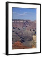 Arizona, Grand Canyon National Park, Grand Canyon and Tourists at Mather Point-David Wall-Framed Photographic Print