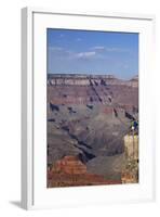 Arizona, Grand Canyon National Park, Grand Canyon and Tourists at Mather Point-David Wall-Framed Photographic Print