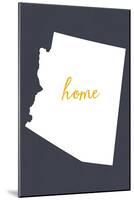 Arizona - Home State- Gray on White-Lantern Press-Mounted Art Print